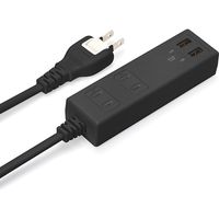 PGA USBポート搭載 AC電源タップ（AC×2/USB-A×2） ブラック PG-UACTAP09BK 1個