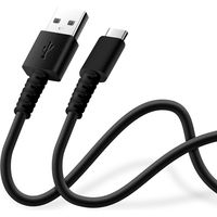 PGA 充電/通信 やわらかケーブル USB-A to USB-C 0.5m ブラック PG-YWCA05BK 1本（直送品）