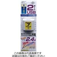 カシムラ 旅行用USB充電器 USB2P 2.4A WH WM-12 1個（直送品）