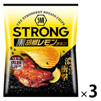 湖池屋 KOIKEYA STRONG ポテトチップス黒胡椒レモンチキン 3袋 スナック菓子 おつまみ