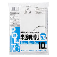 システムポリマー/H-70/炭酸カルシウム入りゴミ袋 半透明 70L 10枚×30袋　1個（直送品）