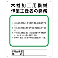 グリーンクロス 作業主任者の職務標識　P-7　木材加工用機械作業主任者の職務 1145110107 1枚