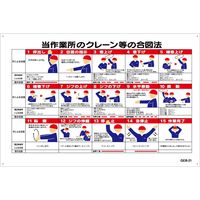 グリーンクロス マンガ標識　ＧＥＢ-21　当作業所のクレーン等の合図法 1145170821 1枚（直送品）