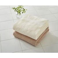 小杉善 【ホテルタイプ】ライフカラーバスタオル2色2枚組（ブラウン・アイボリー） ZGTF-8701-2BI 1セット（2枚入）（直送品）