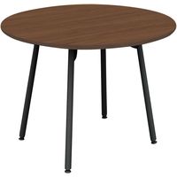 【組立設置込】コクヨ フランカ テーブル 円形４本脚 幅900×奥行900×高さ620mm ブラウンオールナット×ブラック 1台（直送品）