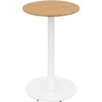 【組立設置込】コクヨ フランカ テーブル 円形単柱脚 幅450×奥行450×高さ720mm ナチュラルオーク×ホワイト 1台（直送品）