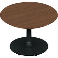 【組立設置込】コクヨ フランカ テーブル 円形単柱脚 幅600×奥行600×高さ450mm ブラウンオールナット×ブラック 1台（直送品）
