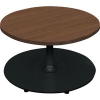 【組立設置込】コクヨ フランカ テーブル 円形単柱脚 幅750×奥行750×高さ450mm ブラウンオールナット×ブラック 1台（直送品）