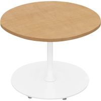【組立設置込】コクヨ フランカ テーブル 円形単柱脚 幅900×奥行900×高さ620mm ナチュラルオーク×ホワイト 1台（直送品）