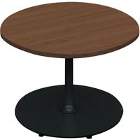 【組立設置込】コクヨ フランカ テーブル 円形単柱脚 幅900×奥行900×高さ620mm ブラウンオールナット×ブラック 1台（直送品）