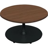【組立設置込】コクヨ フランカ テーブル 円形単柱脚 幅900×奥行900×高さ450mm ブラウンオールナット×ブラック 1台（直送品）