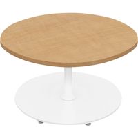 【組立設置込】コクヨ フランカ テーブル 円形単柱脚 幅900×奥行900×高さ450mm ナチュラルオーク×ホワイト 1台（直送品）
