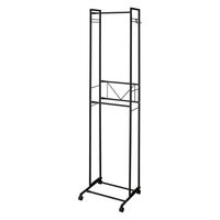 伸晃 2段ハンガーラック ワイド 伸縮タイプ ブラック KP-2HW-BK 1個（直送品）