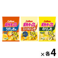 ポテトチップス 食べきりサイズ おつまみ 人気3種アソート 55g 1セット（1個×12）