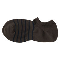 無印良品 メンズ 紳士 足なり直角 スニーカーイン ボーダー ２５～２７ｃｍ ブラウンボーダー 良品計画