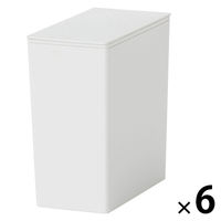 【まとめ買いセット】無印良品 ポリプロピレンごみ箱 角型 袋止め付 小（約3L） 1セット（1個×6） 良品計画