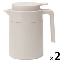 【まとめ買いセット】無印良品 広口で洗いやすい 保温保冷 卓上ポット グレーベージュ ０．８Ｌ 1セット（1個×2） 良品計画
