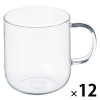 【まとめ買いセット】無印良品 耐熱ガラス マグカップ 約360ml 1セット（1個×12） 良品計画