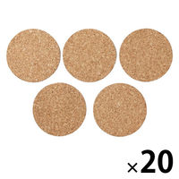 【まとめ買いセット】無印良品 コルク コースター 5枚組 約直径9.5cm 1セット（1個（5枚組）×20） 良品計画