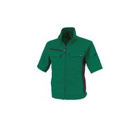 ジーベック 裏綿ストレッチ半袖ブルゾン 1511ー60 ー Sーグリーン 1511 1着（直送品）