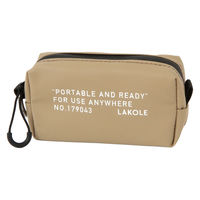 ポーチ　撥水 WRミニスクエアポーチ ベージュ LAKOLE/ラコレ