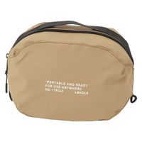 ポーチ　撥水 WR持ち手付きポーチ ベージュ LAKOLE/ラコレ