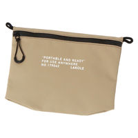 ポーチ　撥水 WRフラットポーチ ベージュ LAKOLE/ラコレ