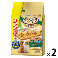 グランデリ カリカリ仕立て 低脂肪 彩り野菜セレクト 国産 2.7kg（小分けパック6袋）2袋 ユニ・チャーム ドッグフード