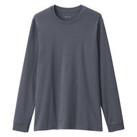 無印良品 メンズ 紳士 あったか綿 厚手 クルーネック長袖Ｔシャツ 紳士Ｓ ダークグレー 良品計画