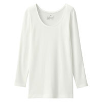 無印良品 レディース 婦人 あったか綿 Ｕネック八分袖Ｔシャツ 婦人Ｓ オフ白 良品計画
