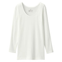 無印良品 レディース 婦人 あったか綿 Ｕネック八分袖Ｔシャツ 婦人Ｌ オフ白 良品計画