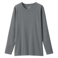 無印良品 レディース 婦人 あったか綿 厚手 クルーネック長袖Ｔシャツ 婦人Ｍ ミディアムグレー 良品計画
