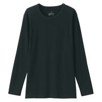 無印良品 レディース 婦人 あったか綿 厚手 クルーネック長袖Ｔシャツ 婦人Ｍ 黒 良品計画
