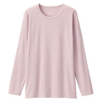 無印良品 レディース 婦人 あったか綿 厚手 クルーネック長袖Ｔシャツ 婦人Ｓ ライトピンク 良品計画