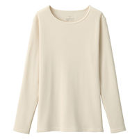 無印良品 レディース 婦人 あったか綿 ウールクルーネック長袖Ｔシャツ 婦人Ｌ アイボリー 良品計画