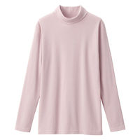 無印良品 レディース 婦人 あったか綿 厚手 タートルネック長袖Ｔシャツ 婦人Ｌ ライトピンク 良品計画