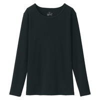 無印良品 レディース 婦人 あったか綿 ウールクルーネック長袖Ｔシャツ 婦人Ｓ 黒 良品計画