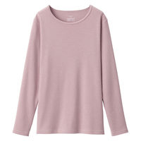 無印良品 レディース 婦人 あったか綿 ウールクルーネック長袖Ｔシャツ 婦人Ｌ スモーキーピンク 良品計画