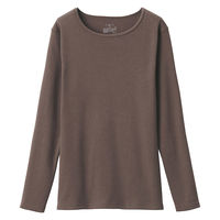 無印良品 レディース 婦人 あったか綿 ウールクルーネック長袖Ｔシャツ 婦人Ｓ ダークブラウン 良品計画