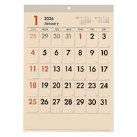 【アウトレット】【2026年度版カレンダー】ナカバヤシ 壁掛けカレンダー文字月表ＣＹ A3 CLHーA3CYー26 1冊