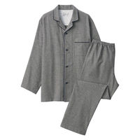 無印良品 メンズ 紳士 脇に縫い目のない フランネル長袖パジャマ 紳士Ｓ アイボリー柄 良品計画