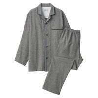 無印良品 メンズ 紳士 脇に縫い目のない フランネル長袖パジャマ 紳士ＸＬ アイボリー柄 良品計画