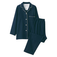 無印良品 レディース 婦人 脇に縫い目のない フランネル長袖パジャマ 婦人Ｓ ダークネイビー 良品計画