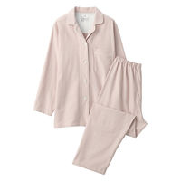 無印良品 レディース 婦人 脇に縫い目のない フランネル長袖パジャマ 婦人ＸＬ ライトピンク 良品計画