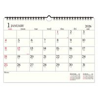 【2026年度版カレンダー】新日本カレンダー A4壁掛 シンプル EDCー4731 1冊