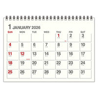 【2026年度版カレンダー】新日本カレンダー A5卓上 アイボリー EDCー4802 1冊