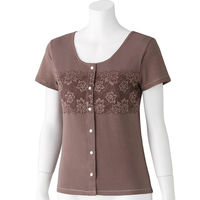 ディーエーピー カップ付レース半袖ホックインナー ブラウン LL W0180023013 1枚（直送品）