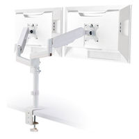 モニターアーム デュアル(2画面) 支柱付 ガススプリング式 耐荷重1~8kg ホワイト DPA-DL07WH エレコム 1個（わけあり品）
