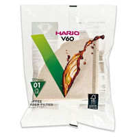 HARIO（ハリオ）ペーパーフィルター 100枚入 ブラウン 1～2杯用 V60 01 VCF-01-100M 1個（わけあり品）
