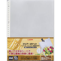 ライオン事務器 クリアーポケット 特厚 A4S 30穴 10枚入 CL-303ET 1冊（わけあり品）
